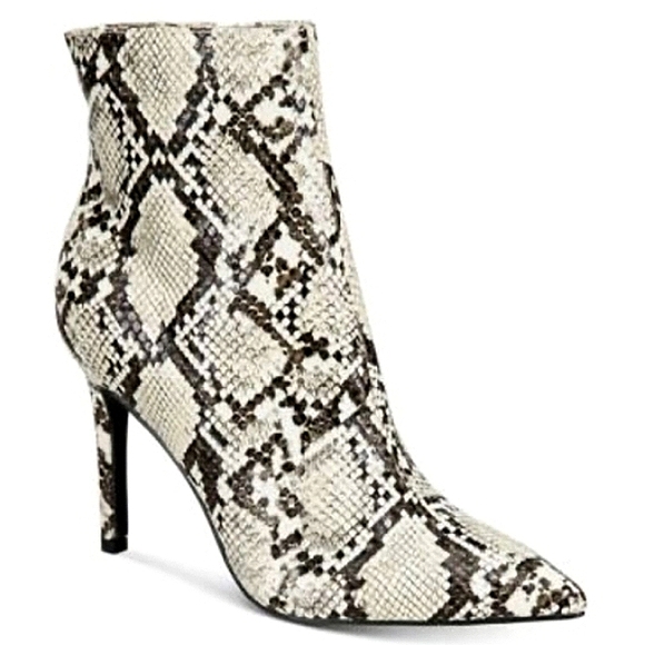 New w/Box Thalia Sodi Rylie Snake Embossed Side-Zip Pointy-Toe Ankle Dress Boots - Picture 3 of 7